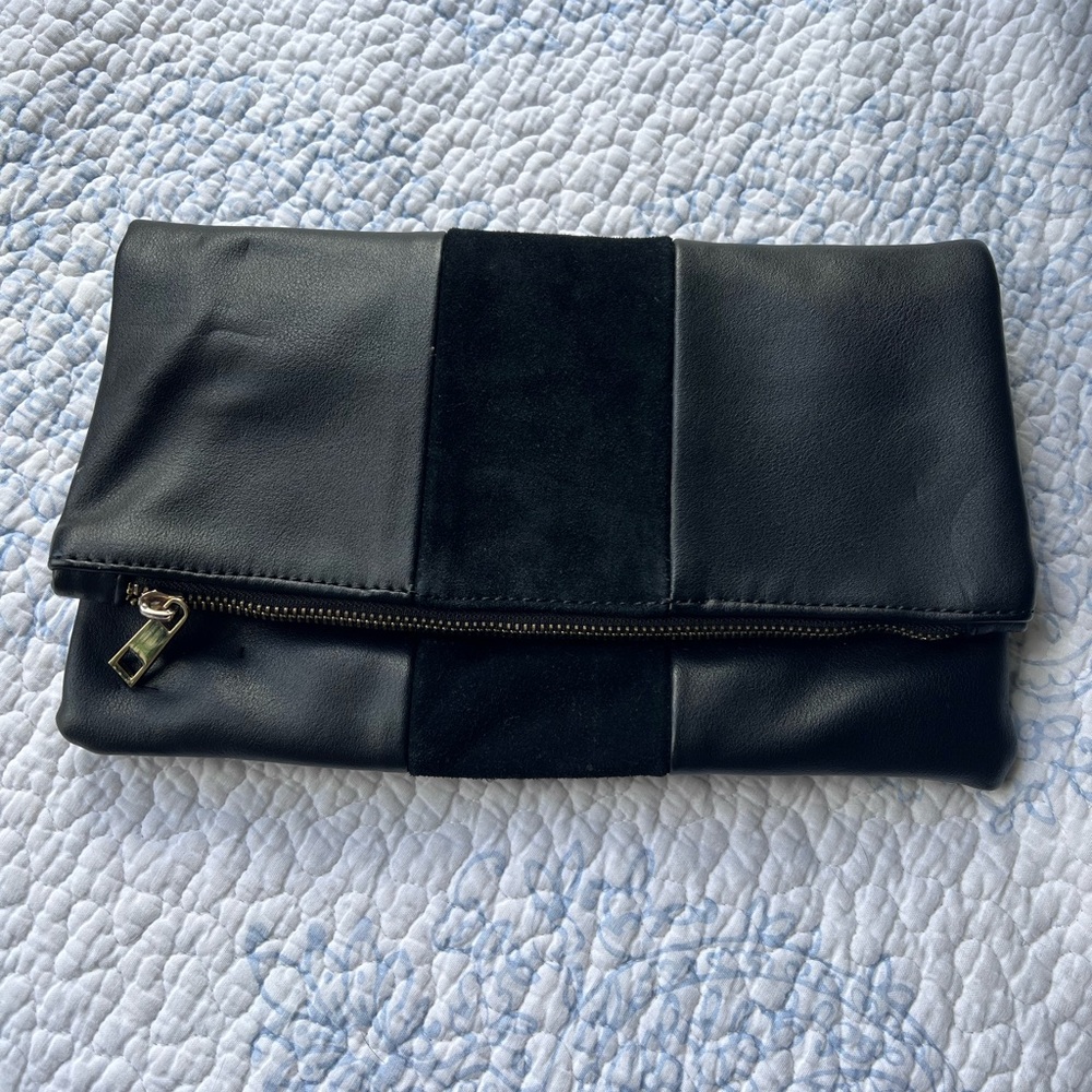 Black magnetic clutch with zipper